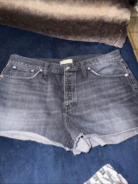 Madewell Gray Washed Denim Cutoff Shorts